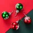 thumbnail image 2 of Juego de aretes de Navidad JAMW para niñas 2 pares bola verde roja Sencillez, 2 of 5
