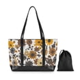 thumbnail image 7 of FORMRS Canvas Laptop Tote Bag for Women with 15.6" Computer Compartments Shoulder Handbag, Brown Flowers, 7 of 7