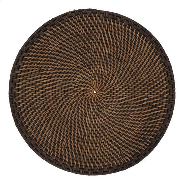 SARO 5091.BR15R Sets de Table en Rotin Tissé 15 Po Marron - Rond - Lot de 4
