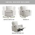 thumbnail image 7 of Soho Baby Coventry Upholstered Glider Recliner Rocking Chair 360° Swivel for Nursery and Living Room – Boucle White​, 7 of 7
