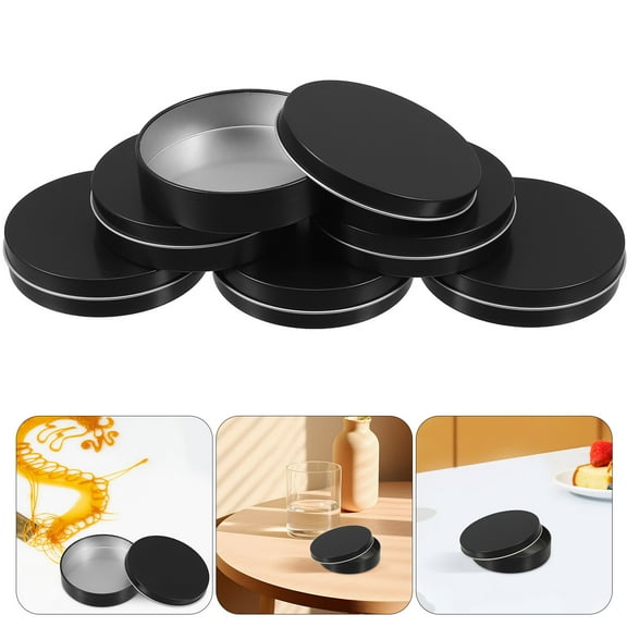Masteelf 6pcs Metal Storage Box for Candy and Snacks, Round Tin Container for Mini Cakes, Ideal for Weddings, Halloween, and Decorative Uses