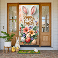thumbnail image 5 of Bunny Design Easter Welcome Banner Colorful Eggs Bunny Backdrop Cute Chick Spring Flowers Easter Display for Easter Party Spring Gathering Photo Booth, 5 of 9