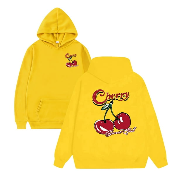 WILLBEST Sudaderas De Hombre Sudadera con Capucha para Hombre, Sudadera con Estampado De Cerezas, Sudadera con Capucha Informal De Manga Larga con Cordón XXXGrande