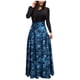 thumbnail image 1 of Vestido de manga larga para mujer Vestido largo de cintura alta con estampado de cuello redondo de Navidad Vestido de noche de fiesta informal Fridja  nbo1864, 1 of 8