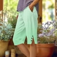 thumbnail image 2 of JIA JIA SHUANG Capri Pants for Women High Waist Loose Fit Capris with Pockets Side Split Gradient Cropped Pants Summer Fashion Beach Outfit, 2 of 5