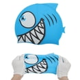 thumbnail image 5 of Unique Bargains 1 Pc Waterproof Cartoon Fish Pattern Swim Cap Light Blue, 5 of 6