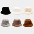 thumbnail image 4 of Women Bucket Hat Simple Fashion Solid Color Bucket Cap Fisherman Hat for Winter, 4 of 8