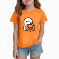 thumbnail image 2 of KPOPLK Halloween Shirt for Toddler Girl Pumpkin Ghost Print Crewneck Short Sleeve Tshirt for Kid Halloween Clothes Top for 1-14Years,Size 9-10 Years, 2 of 6