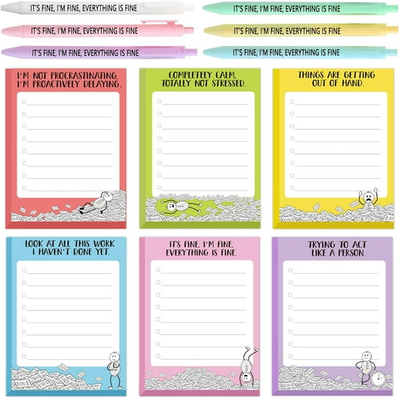 Dumpster Fire Sticky Notes with Funny Pens Sarcastic Memo Fun Notepads Coworkers Teacher Nurse Women Adults Friends Boss Hilarious Office Supplies Novelty Humor Employee Appreciatio