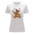 thumbnail image 3 of Playera Blusa de Oso Millonario con Dólares Dinero Ropa De Mujer Color Blanco Talla Chica Marca Emil SaEs, 3 of 4