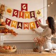 thumbnail image 7 of Thanksgiving Turkey Pumpkin Banner,Harvest Festival Cardstock Garland with Give Thanks Lettering for Party Background Home Wall and Holiday Scene Decor, 7 of 7