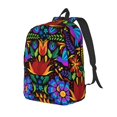thumbnail image 1 of Disketp Colorful Floral print Canvas Backpack Lightweight Travel Daypack Student Rucksack Laptop Backpack-Small, 1 of 5