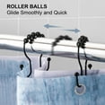 thumbnail image 3 of Siaomo Shower Curtain Hooks, 12 Pcs Shower Curtain Rings, Premium Stainless Steel, Rustproof, Easy Glide, for Bathroom Shower Rods Curtains - Double Hooks, Black, 3 of 8