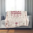 thumbnail image 3 of Birthday Gift for Grandmas - World's Best Grandma Blanket from Granddaughter Grandkids, Grandmother Gram Life Blanket for Mothers Day Christmas 50x60 Inch, 3 of 7