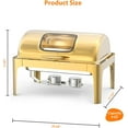 thumbnail image 6 of Lumiparty 9QT Chafer Catering Food Warmer Server with Visible Lid, Retangle Stainless Steel Water Pan Stand Fuel Holder Clip,for Parties, Birthday, Hotels and Weddings, Gold, 6 of 8