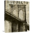 thumbnail image 1 of Global Gallery's 'Vintage New York Brooklyn Bridge' By Michael Mullan Stretched Canvas Wall Art, 1 of 4