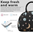 thumbnail image 3 of Premium Women's Gothic Starry Night Lunch Box Set: Constellation Design - Insulated Reusable Leakproof Cooler with Strap, Zipper & Mesh Pocket, 3 of 4