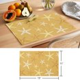 thumbnail image 6 of Vintage Ginger Yellow Starfish Placemats Set of 4 Summer Coastal Beach Marine Place Mats Indoor Wipeable Table Mats Washable Cloth Dining Table Placemats for Kitchen Holiday Party Decor 13x19 Inch, 6 of 9