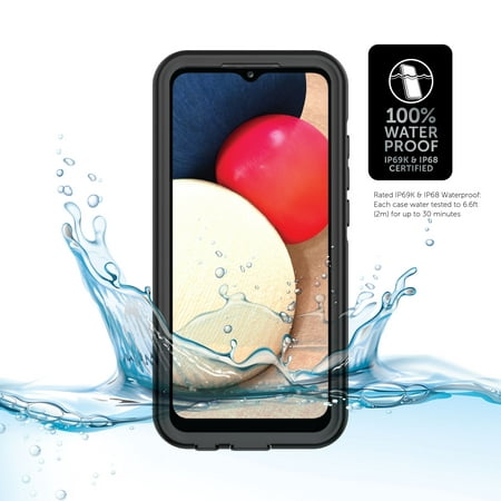 Body Glove Tidal Waterproof Phone Case for Samsung Galaxy A02s - Black/Clear