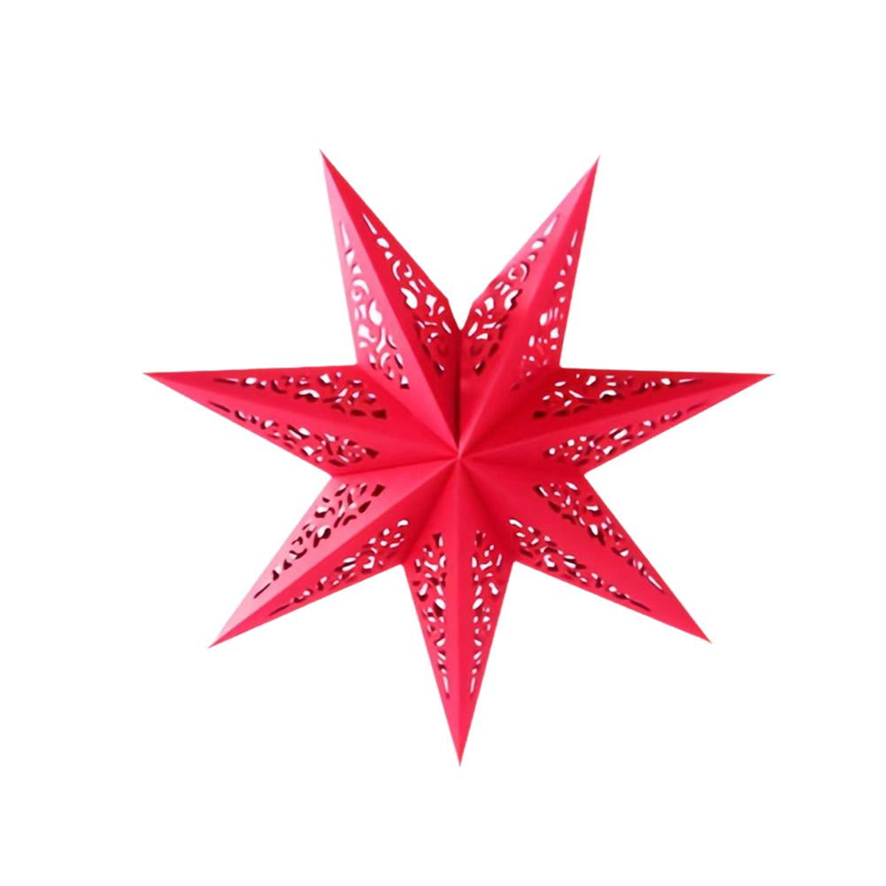 Holibanna Colgante De Papel Estrella Linterna Techo Parpadeo Pentagrama Pantalla Navidad Boda Fiesta Ornamento 30CM 5pcs