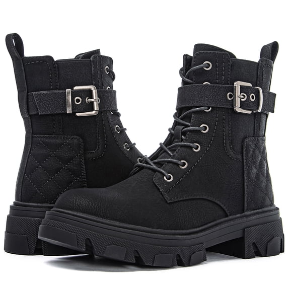 GLOBALWIN Combat Boots Womens Black Boots 8.5M
