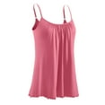 thumbnail image 7 of Ohufall Womens Silky Satin Pajama Tops Solid Loose Pleated Cami Pj Shirt Summer Soft Comfy Sleeveless Spaghetti Strap Sleepwear Camisole Undershirt, 7 of 7
