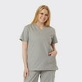 thumbnail image 1 of SPECTRUM UNIFORMS Scrub Tops Medical Unisex V-Neck Yoga Soft Fabric Medical Professionals Hospital and Lab Workwear Nurse Top Grey, 1 of 5