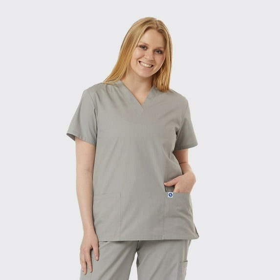 SPECTRUM UNIFORMS Scrub Tops Medical Unisex V-Neck Yoga Soft Fabric Medical Professionals Hospital and Lab Workwear Nurse Top Grey