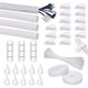 thumbnail image 1 of Kit de gestión de cables, 4 fundas para cables, 3 clips organizadores de cables para escritorio, 10+2 clips organizadores de cables de extensión, 15 clips adhesivos para cables, bridas para cables, 1 of 5