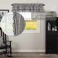 thumbnail image 4 of VHC Brands Annie Buffalo Check Cotton Farmhouse Kitchen Curtains Rod Pocket Hanging Loops Ruffling 16x72 Valance, Black Country, 4 of 7