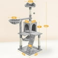 thumbnail image 2 of RONG-3 Sturdy Cat Tree Tower Cozy Kitten Condo Durable Scratching Post with Soft Hammock Basket 54in Indoor Safe Interactive Pet Play Spot,Light Gray, 2 of 9
