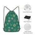 thumbnail image 5 of XMXT Waterproof Gym Bag, Cartoon Green Snowflake Drawstring Backpack for Men, s, 5 of 8