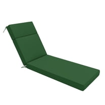 Snubbull Outdoor Chaise Lounge Cushions, with High-Density Foam, Ties Waterproof & Fade Resistant for Lawn and Pool Lounge Chairs, 72x21x4 inch, Green