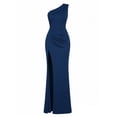 thumbnail image 6 of Iyufng Womens Summer Dresses One-Shoulder Pleated High-Slit Sleeveless Fitted Maxi Dress Gown Dress, 6 of 7