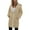 Khaki, variant on Women's Mid Length Long Sleeve Hoodie, Solid Color Zip Up Sweatshirt Jacket for Cold Weather, Casual Winter Top with Kangaroo Pocket for Street Style-White