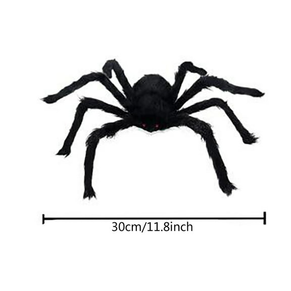 JeashCHAT 11.8" Halloween Spider Decorations Large Realistic Hairy Spider Scary Plush Spider Toy Haunted House Prop for Indoor Outdoor Yard Home Halloween Party Decor
