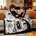 thumbnail image 4 of Halloween DIY Coloring Blanket, Soft Sherpa Throw for Adults, Reusable Doodle Art Blanket, Cozy Creative Home Activity Without Markers (Color#2) 33x27x6cm, 4 of 5