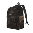 thumbnail image 1 of Disketp Starry Night Black Sheep print Canvas Backpack Lightweight Travel Daypack Student Rucksack Laptop Backpack-, 1 of 5