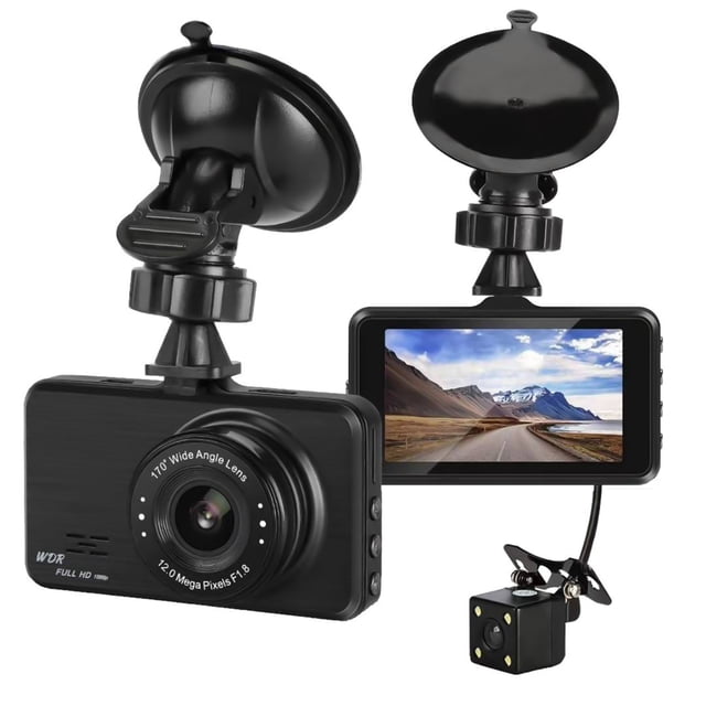 Night Vision Camera 3Inch Driving Recorder Highdefinition Night Vision 1080P Car Mounted Front and Rear Lens Dvr Car Cameras with Night Vision Front and Rear