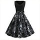 thumbnail image 1 of ICHUANYI Clearance Women's Fashion Vintage Print V-Neck Sleeveless Sexy Dress(Dark Gray, M) ICHUANYI WER2023081115173, 1 of 5