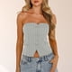 thumbnail image 3 of Blusa Mangas Largas Top sin tirantes con botones, Top corto ajustado para mujer, ropa de calle Hotsweet Kuymtek Gris T L para Mujer, 3 of 6