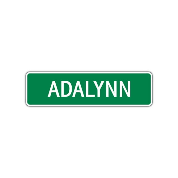Adalynn Girls Children Name Letter Printed Plaque Decoration Indoor Outdoor Unique Label Wall Novelty Aluminum Metal Sign 4"x13.5"