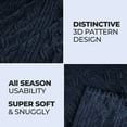 thumbnail image 4 of BNM Fleece Boho Knit Jacquard Blanket, Full/ Queen, Navy Blue, 4 of 8