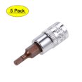 thumbnail image 1 of Uxcell 1/4" Drive x 3mm Zócalo de Broca Hexagonal Métrico Estándar, Paquete de 5 de Acero S2 y Cr-V, 1 of 5