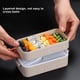 thumbnail image 5 of Inteprter Fiambrera portátil Paja de trigo Aislamiento de alimentos Conservación fresca Contenedores de almacenamiento Bento Microondas Horno Cocina y Comedor Azul de una sola capa, 5 of 6