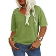 thumbnail image 4 of Sherrylily Women Summer Plus Size Tops V Neck Half Sleeve Oversized T Shirts Tee Shirts Casual Loose Tops XL-5XL, 4 of 5