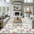 thumbnail image 3 of 5'x7' Area Rugs for Living Room Bedroom, Red Blue Spring Floral Washable Rug Carpet Runner Indoor Outdoor, Flowers Leaves Pastoral Botanical Non Slip Floor Mats Area Rug for Kitchen, Nursery, 3 of 8