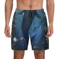 thumbnail image 2 of Picia Underwater Dolphin pattern Mens Swim Trunks with Compression Liner Stretch Beach Shorts Quick Dry with Zipper Pockets No-Chafing Board Shorts-Large, 2 of 9
