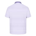 thumbnail image 4 of DayScoop Plus Size T-Shirt for Men Solid Color T Shirt Summer Short Sleeve Casual Fashion Buttons Striped Dry Sporty Breathable Turndown Collar Tops, 4 of 5