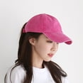 thumbnail image 2 of WITHMOONS Ponytail High Bun Hat Ponycaps Cotton Baseball Cap PZ10041 (Pink), 2 of 2